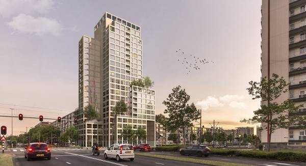 Nieuwe fraaie stadsentree met groendaken voor Schiedam 