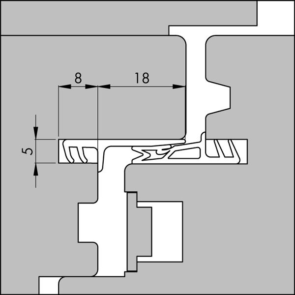 Kaderdichtingen voor ramen en deuren Type 5241AC