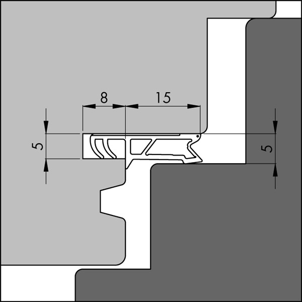 Kaderdichtingen voor ramen en deuren Type 8450ACBF