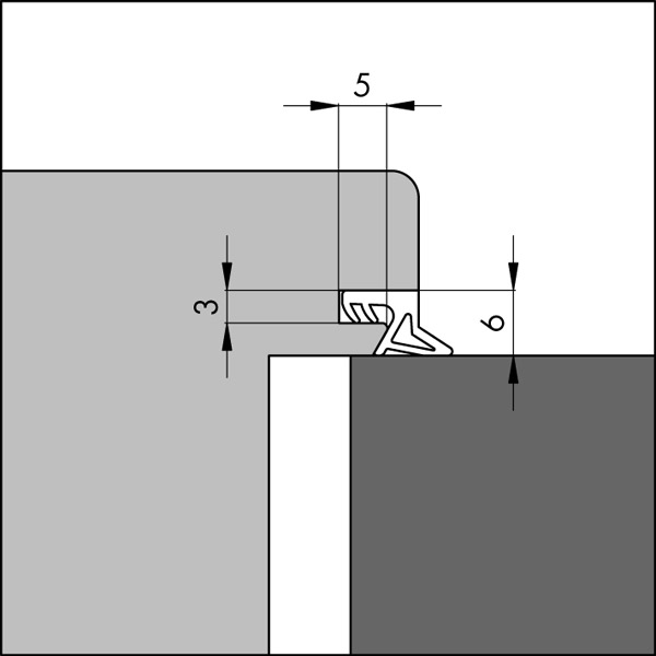 Kaderdichtingen voor ramen en deuren Type 8530ACB