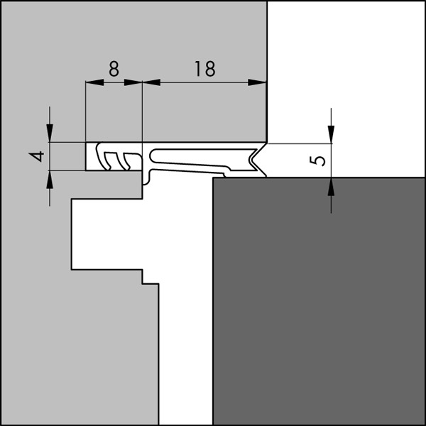 Kaderdichtingen voor ramen en deuren Type 8740ACB