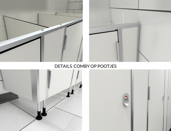 Details Comby sanitaire cabine op pootjes 2