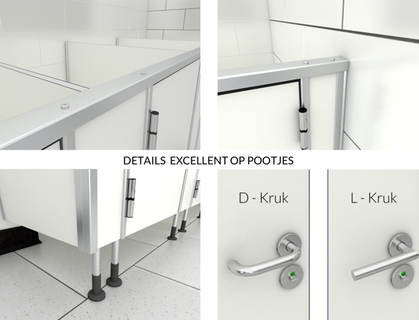 Details Excellent sanitaire cabine op pootjes