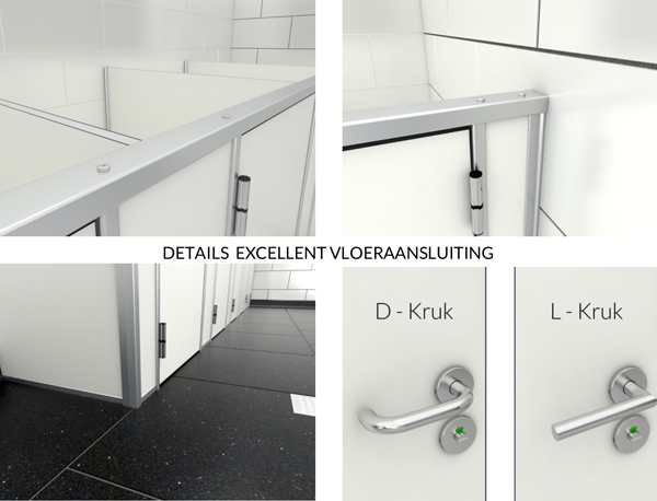 Details Excellent sanitaire cabine vloeraansluiting