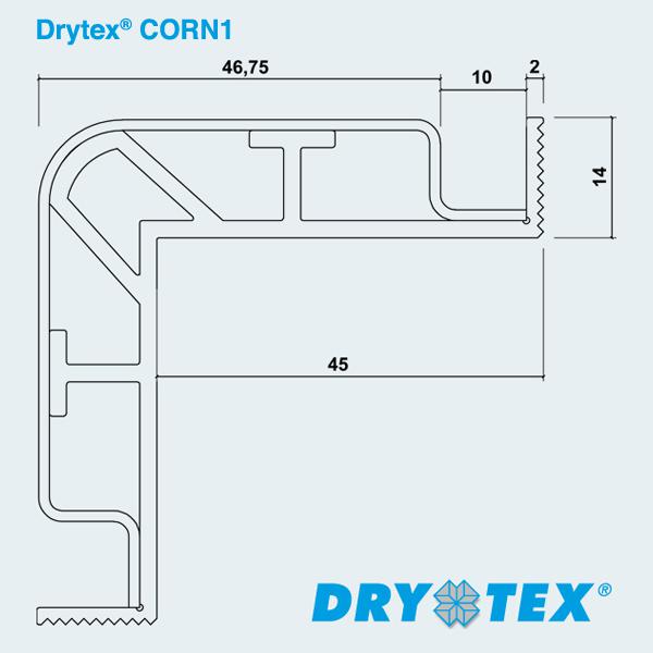 CAD-tekening Drytex® CORN1 (basisprofiel en afwerkprofiel)