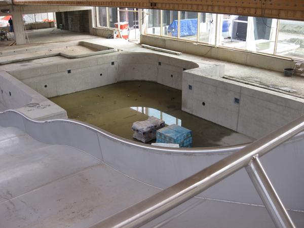 Mebin Ecocrete 100 milieuvriendelijke betonmortel met betongranulaat: de Geusselt zwembad Mebin Ecocrete 100 milieuvriendelijke betonmortel met betongranulaat: de Geusselt zwembad
