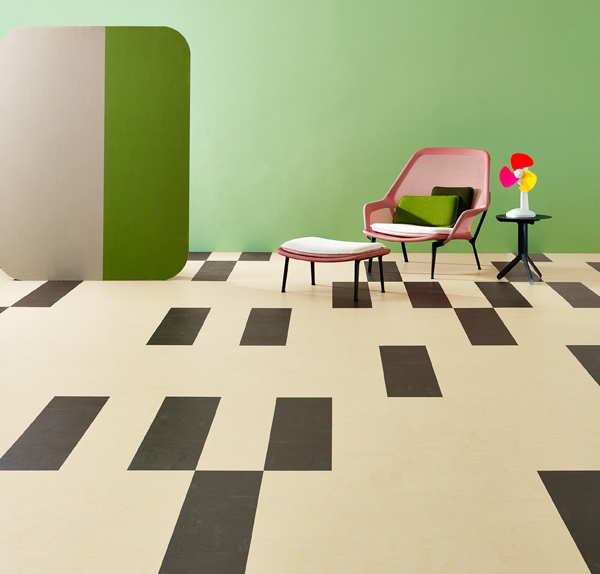 De Marmoleum Modular vloer die Raw Colors ontwierp voor Forbo Flooring