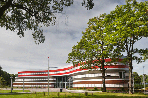 EKOTEX ECOLOGISCH glasweefsel behang, Christiaan Huygens college te Eindhoven, architectenbureau RAU