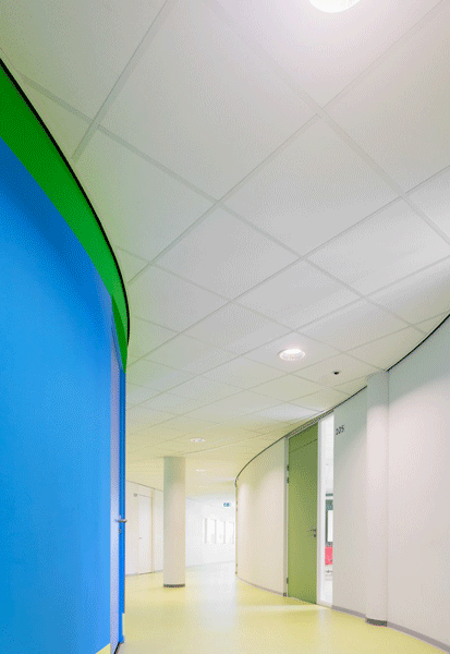 EKOTEX ECOLOGISCH glasweefsel behang, Christiaan Huygens college te Eindhoven, architectenbureau RAU