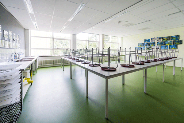 Sika® Comfortfloor® klaslokaal Europese School Den Haag