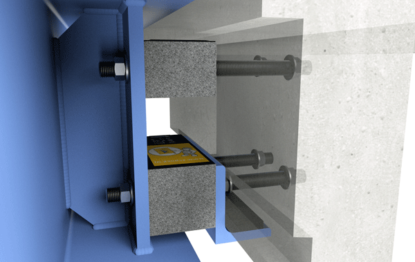 3D weergave aansluiting Hi-Con balkonplaat met Schöck Isokorf® KST". 