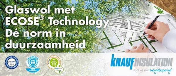 Knauf Insulation glaswol met ECOSE® Technology