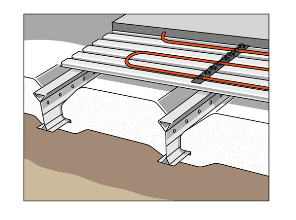 Reppel VBI combinatie zwaluwstaartplaat vloerverwarming ps-combinatieelementen