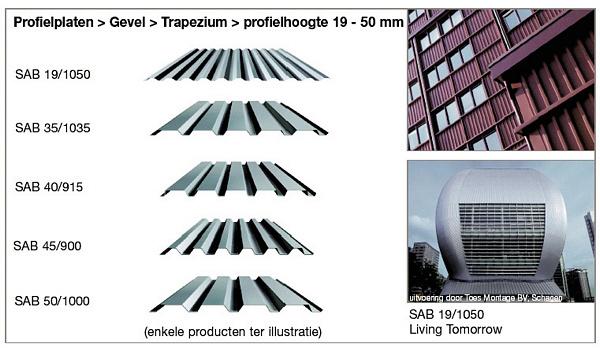 SAB-profiel trapezium profielplaten gevelbekleding