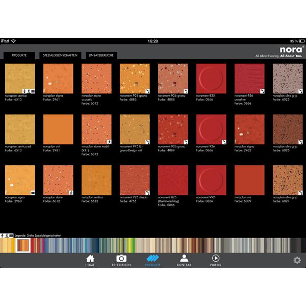 nora flooring app kleurenoverzicht
