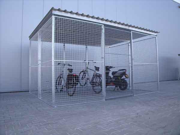Troax fietsboxen en gasboxen: modulair paneelsysteem om uw gasflessen, fietsen, vuilnis, etc buiten af te schermen