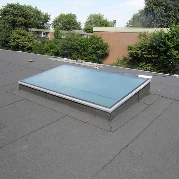 Heruvent vlakke glazen lichtkoepel Heruvent vlakke glazen lichtkoepel