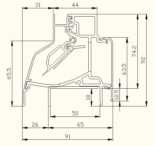 Schema glasgoot 50 mm Schema glasgoot 50 mm