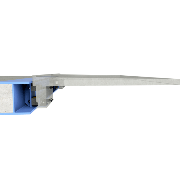 Balkonplaat aangesloten aan achterliggende staalconstructie met Isokorf® KST 