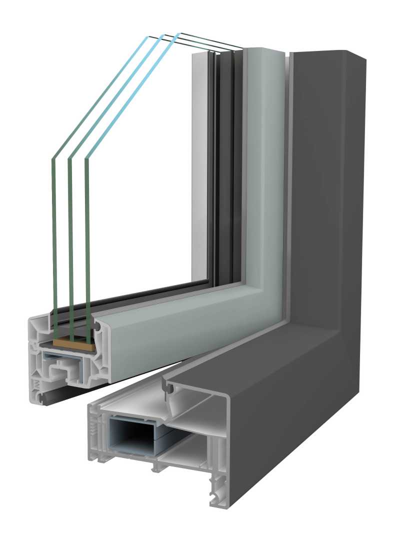 VEKA AG, Softline 82 NL RETRO antraciet kunststof kozijn