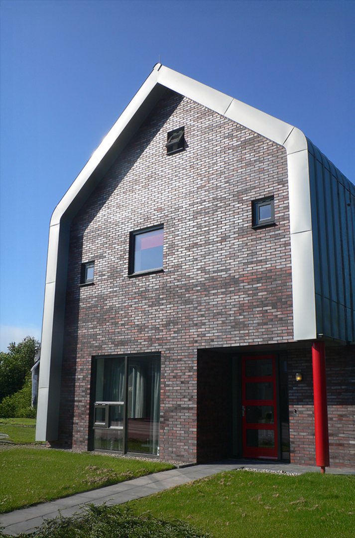 Actiefhuis, Drachten, Nederland - RHEINZINK prePATINA ECO ZINC graphite-grey detail Woning met zinken dak