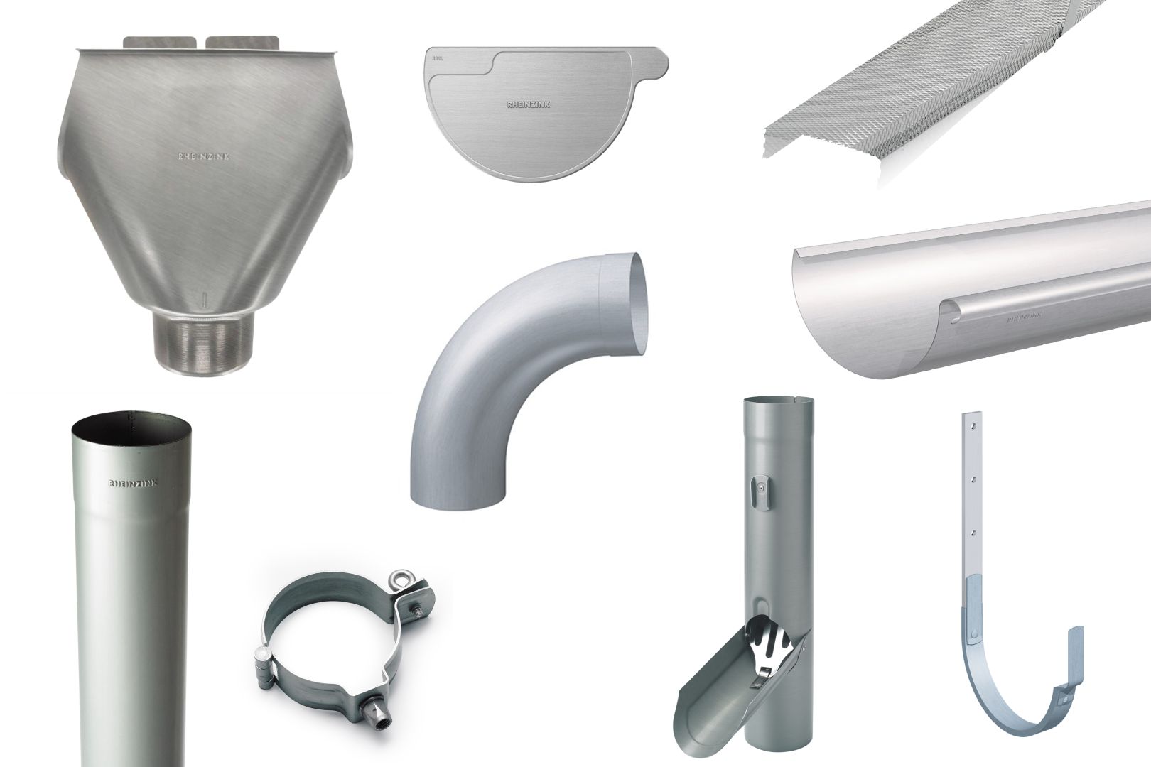 6. RHEINZINK prePATINA EOC ZINC blue-grey HWA-systeem en goot RHEINZINK hemelwaterafvoersysteem en goten